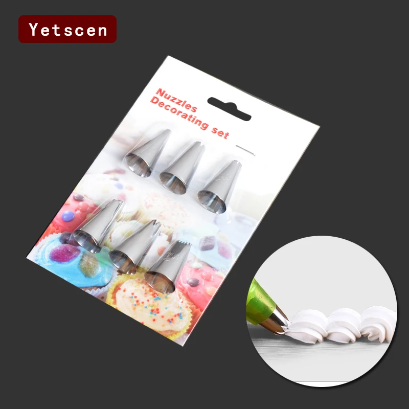 

NEW 6 PCS Russian Tulip Flower Cake Icing Piping cream Nozzles Decorating Tips Baking confectionery DIY kitchen pastry tools