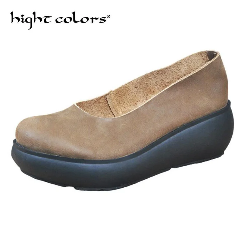 

Plus Size 35-40 Women Flat Platform Coin Loafers Genuine Leather Slip On Ladies Spring Shoes Flats Women Creepers Sneakers