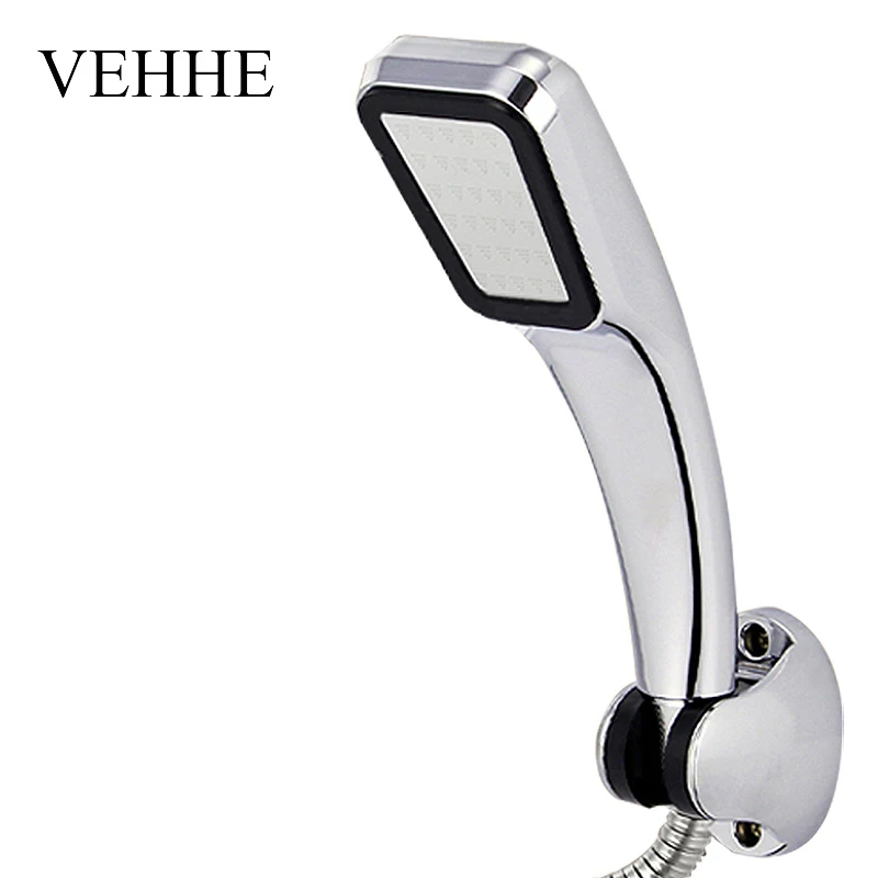 

RLOPAY High Pressure HandHeld Shower Head Chrome-Plate Panel Streamline Water Saving Square Bathroom 300 Holes Shower Head VE223