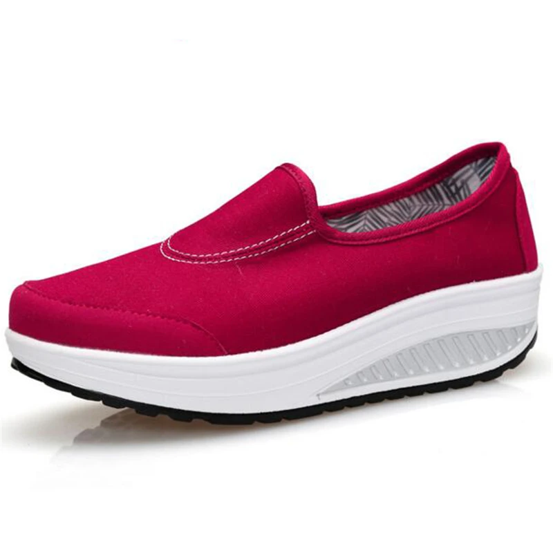COVOYYAR/ г.; сезон весна-осень; парусиновая обувь на платформе; женская повседневная обувь на танкетке; удобная женская обувь; кроссовки; большие размеры 40; WSN146 - Цвет: Бордовый