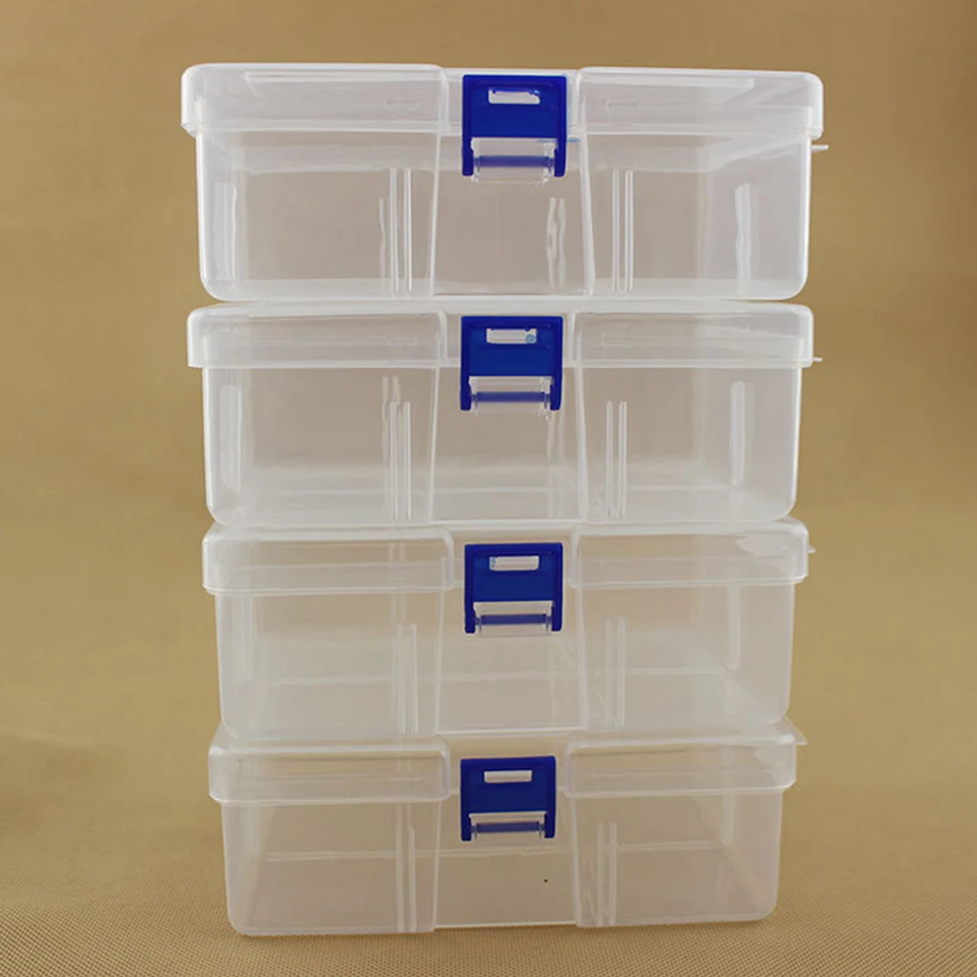 

1pc Large PP Transparent Storage Box Practical 6-lattices Fishing Gear Sundries Organizer Box 15.5*11*5.5cm