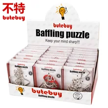 Butebuy 24 шт./компл. Baffling Puzzl паззл Металическая проволока IQ головоломки Пазлы для взрослых детей детская доска с подарками игра