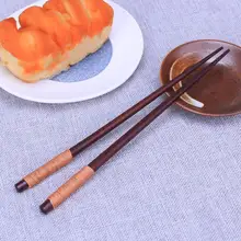 Экологически чистые китайские палочки для еды из натурального дерева длиной 23,5 см, Ретро посуда для студентов, кухни, ценный подарок, многоразовые палочки для еды