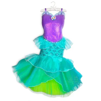 

Child Costumes Girls Princess Dresses Ariel Cosplay Costume Little Mermaid Dress Up Fancy Kids Halloween Party Gowns Sleeveless