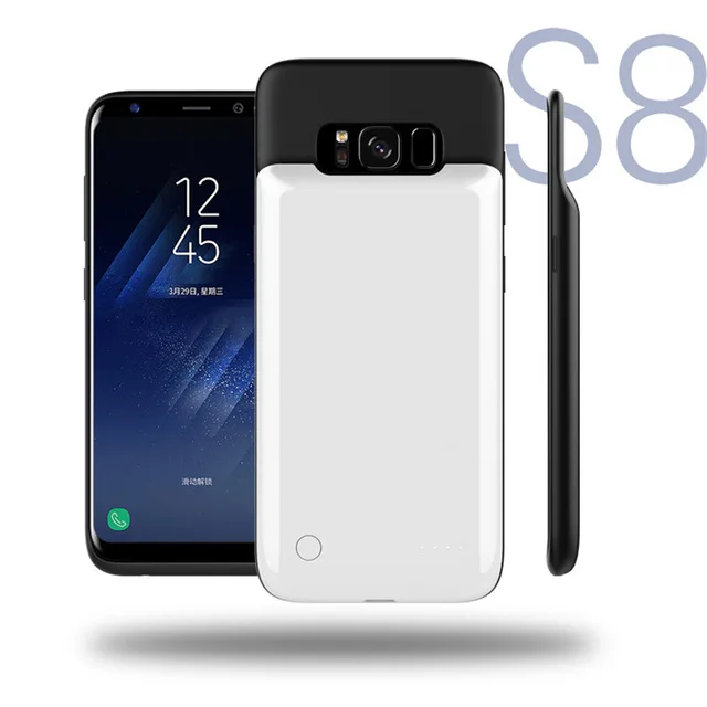 KQJYS ультра тонкий магнитный чехол для зарядного устройства 4000 мАч для samsung Galaxy S8 S8 Plus чехол для резервного питания - Цвет: White  For  S8 Plus