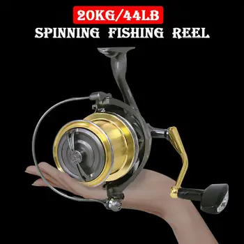 

DEUKIO Spinning Reel Distant Wheel 20KG/44LB Max Drag 6+1BB All Metal Spool Wire Long Cast Spinning Fishing Reels SH10000/12000