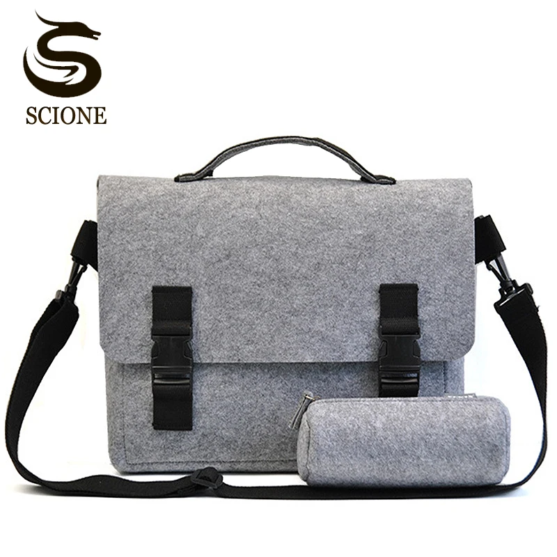 

14 15 Inch Felt Computer Laptop Bag Notebook Tablet Bag Women Messenger Bags Male/Female Shoulder Handbag for Men with 1 Case