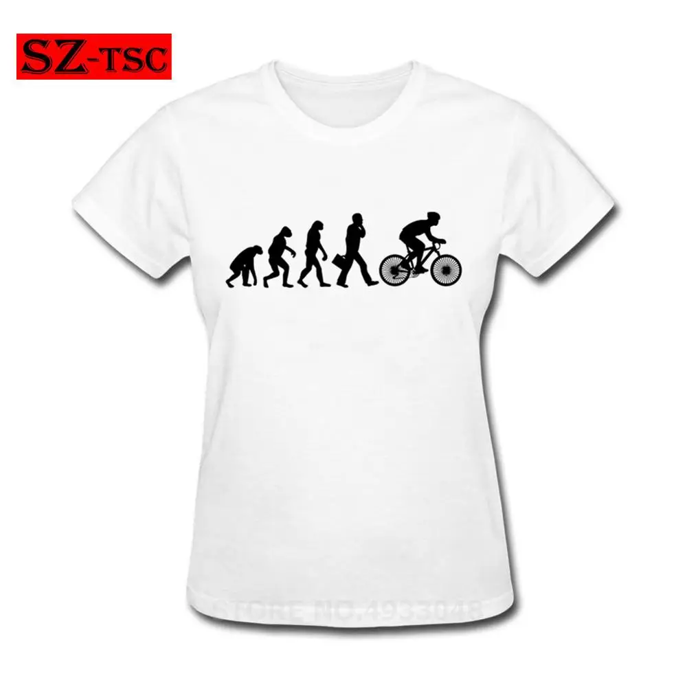 

Funny Birthday Present For Women Girl Friend Mother Daughter Evolution Of Biking T-Shirt Cycle Bike Cotton T Shirts Female 2019