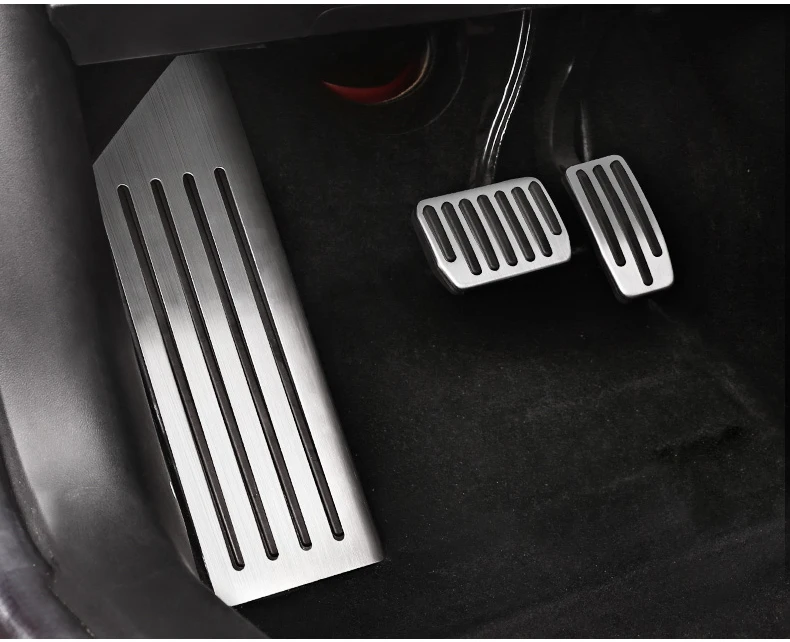 Stainless Steel Car Footrest Pedal Plate Cover Trim For Tesla Model 3 Accelerator Brake Footrest Pedal Cover 3pcs/set