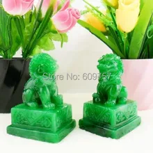 2 шт. смолы имитация зеленый драгоценный камень ремесел Лев талисман украшения китайские ремесла украшения дома большой Street богатство
