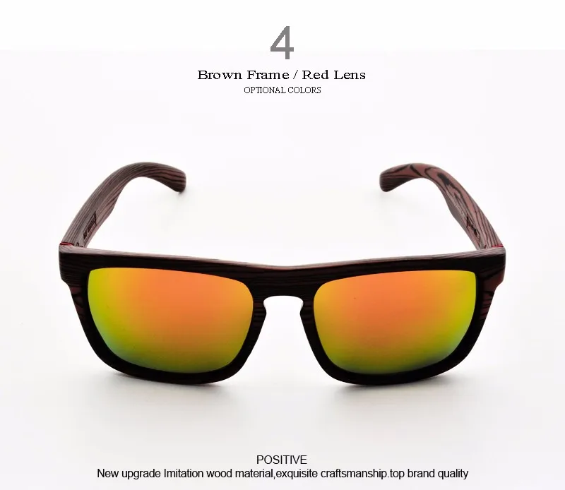 Ретро Имитация бамбукового дерева солнцезащитные очки Мужские Женские брендовые дизайнерские спортивные очки Золотые Зеркальные