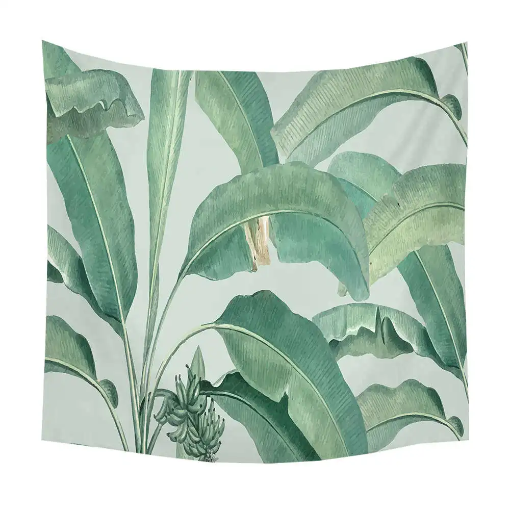 Boniu тропический растительный гобелен на стену, зеленые листья, гобелены для украшения дома, тканевый ковер, коврик для йоги - Цвет: TA050-4
