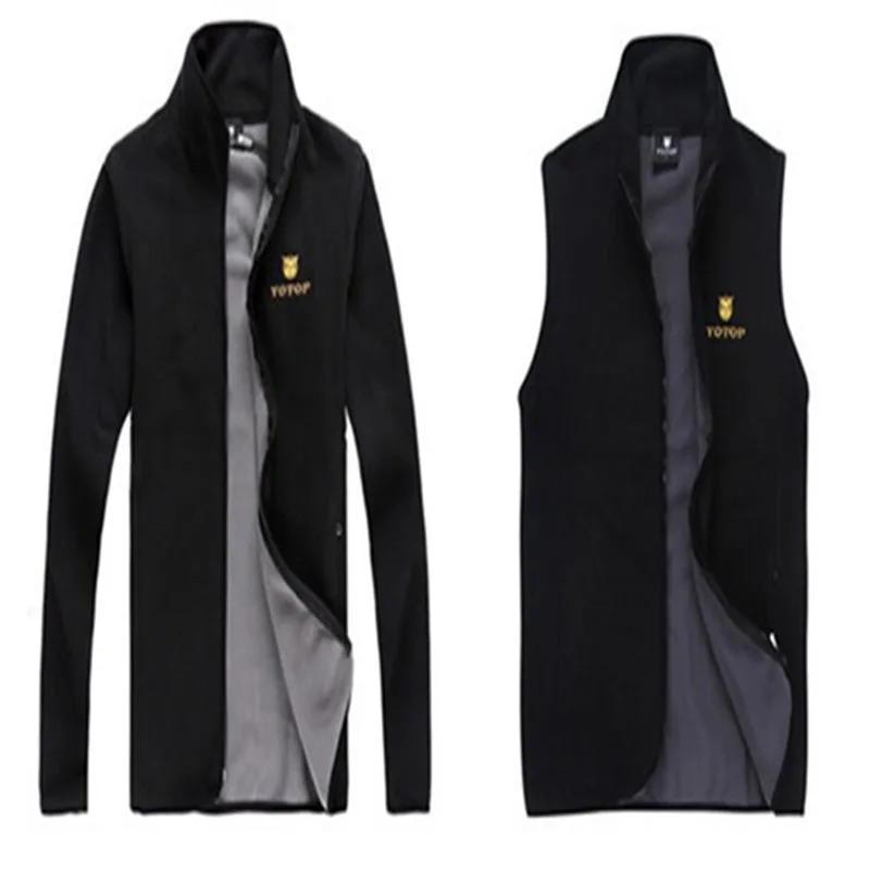 

Free Shipping-- Hot Sale Men Outdoor Spring&Autumn Windproof Keep Warm Removable Sleeve Fleece Jackets and Vest Y010