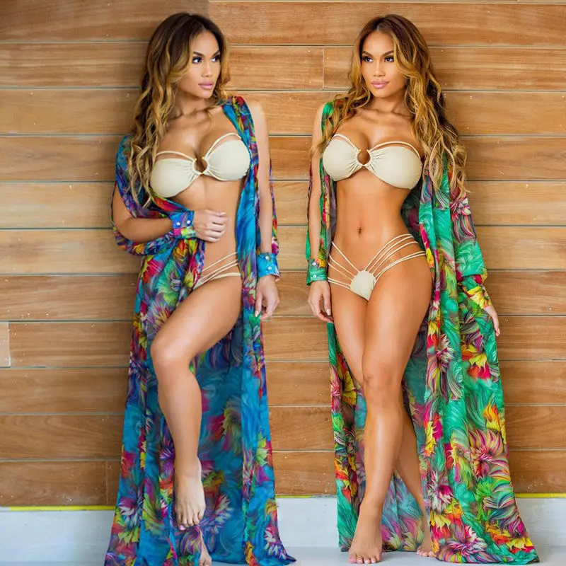 

New Fkoral Women Long Bikini Cover Up Beach Dress Bathing Beachwear Swimwear Sarong Wrap Scarf Pareo