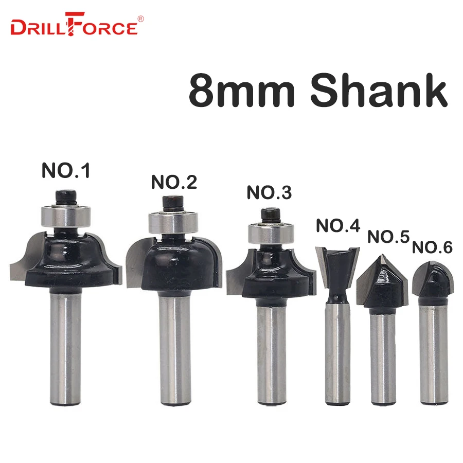 Drillforce 8 мм фрезы из карбида вольфрама Roman Ogee Dovetail угловая круглая бухта коробка V
