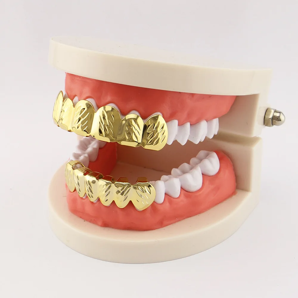 Lucky Sonny Factory Price Teeth Grillz Set Top&Bottom Dental Grills Hiphop Teeth Caps Body Jewelry Vampire Cosply Joyeria Bijoux