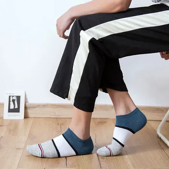 

New men's striped cotton ankle socks Spring and summer thin section of business casual men's socks