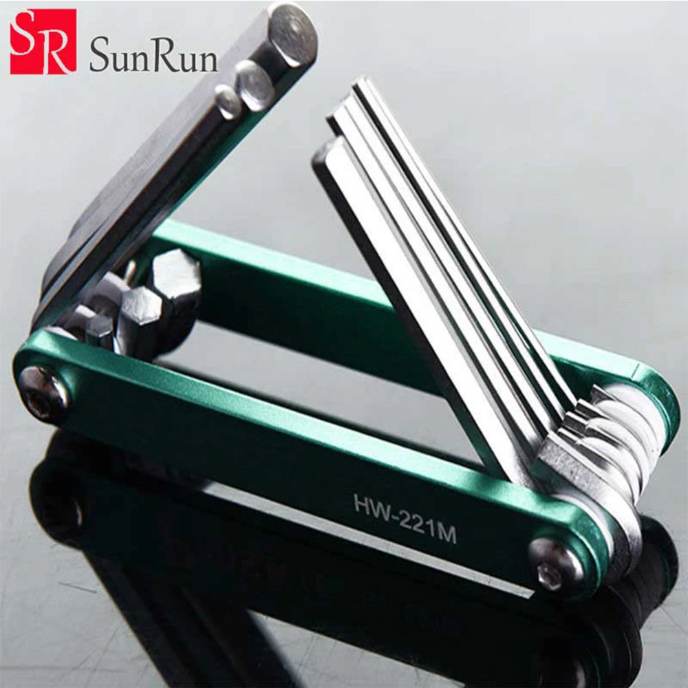 

Allen wrench set HW-221M hexagon socket wrench 8PCS folding aluminum alloy