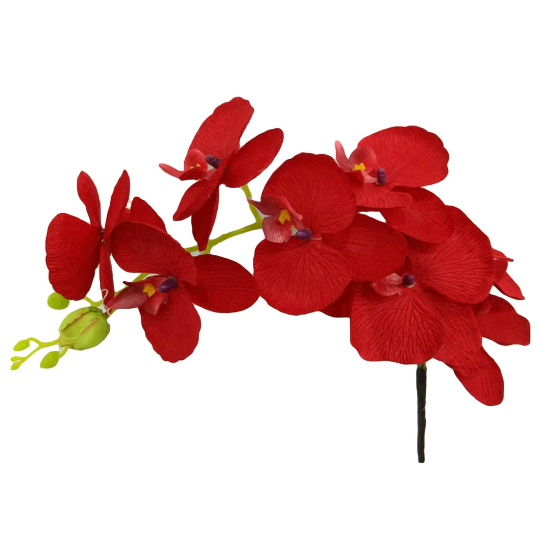 6 цветов бабочки орхидеи DIY для создания искусственных цветов Гипсофила поддельные Силиконовое растение для украшения свадьбы, дома, вечерние украшения - Цвет: red