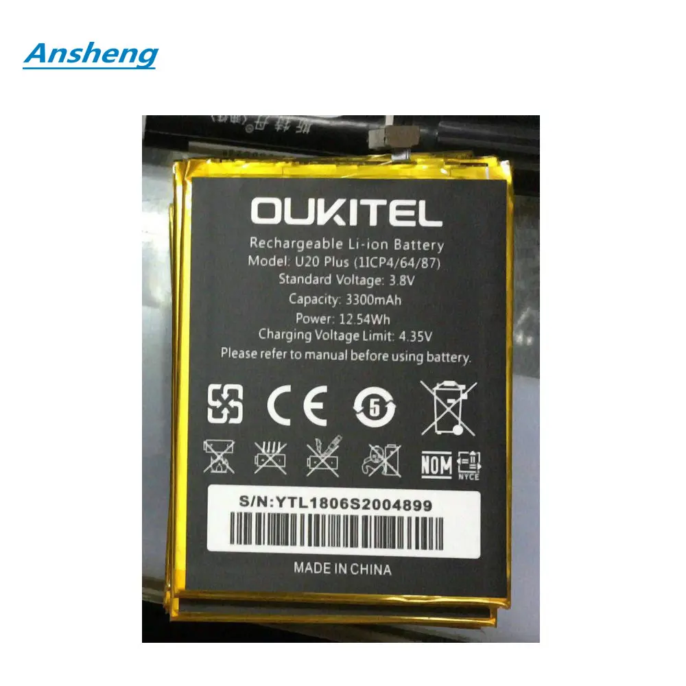 

Original 3300mAh Battery For Oukitel U20plus U20 Plus MTK6737T 5.5inch Smartphone