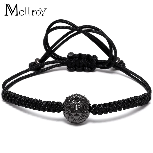 Mcllroy Lion Head Charm Braiding Macrame Bracelet Jewelry Mcllroy Lion Head Charm Braiding Macrame Bracelet Jewelry Handmade Men Women Braided Rope