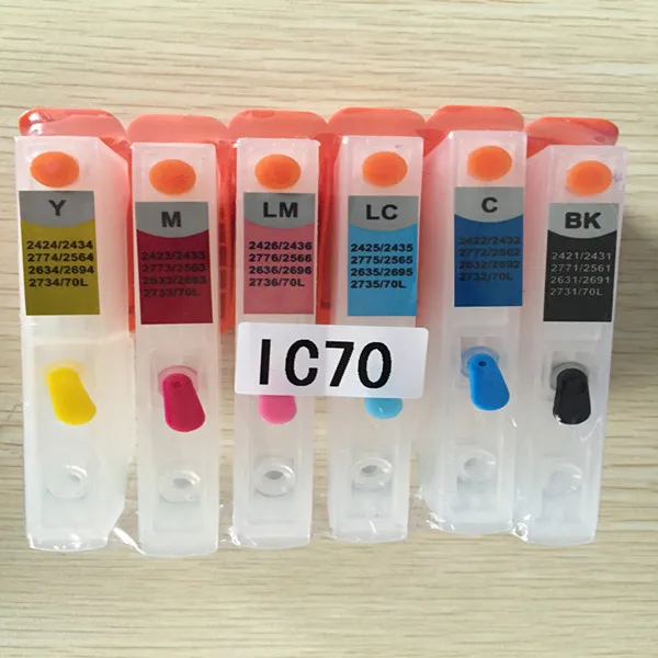 Пустой Заправляемый картридж для чернил epson ICBK70 IC70 IC 70 IC70BK ICLM70 ICLY70|ink cartridge|ink cartridge