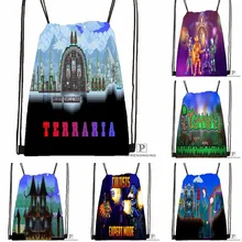 На заказ Terraria походная сумка на шнурке милый рюкзак для детей(черная спинка) 31x40 см#180531-02-37