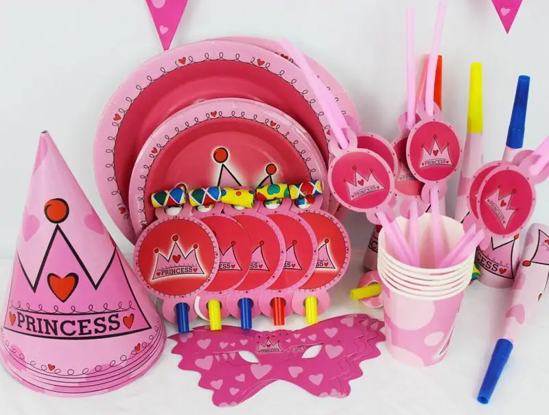 91pcs/lot pink princess theme girl birthday party tableware set Napkin