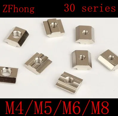20PCS M4 M5 M6 M8 T Sliding Nut Block Zinc Plated Carbon Steel Aluminum Accessories For 3030 Profile | Обустройство дома