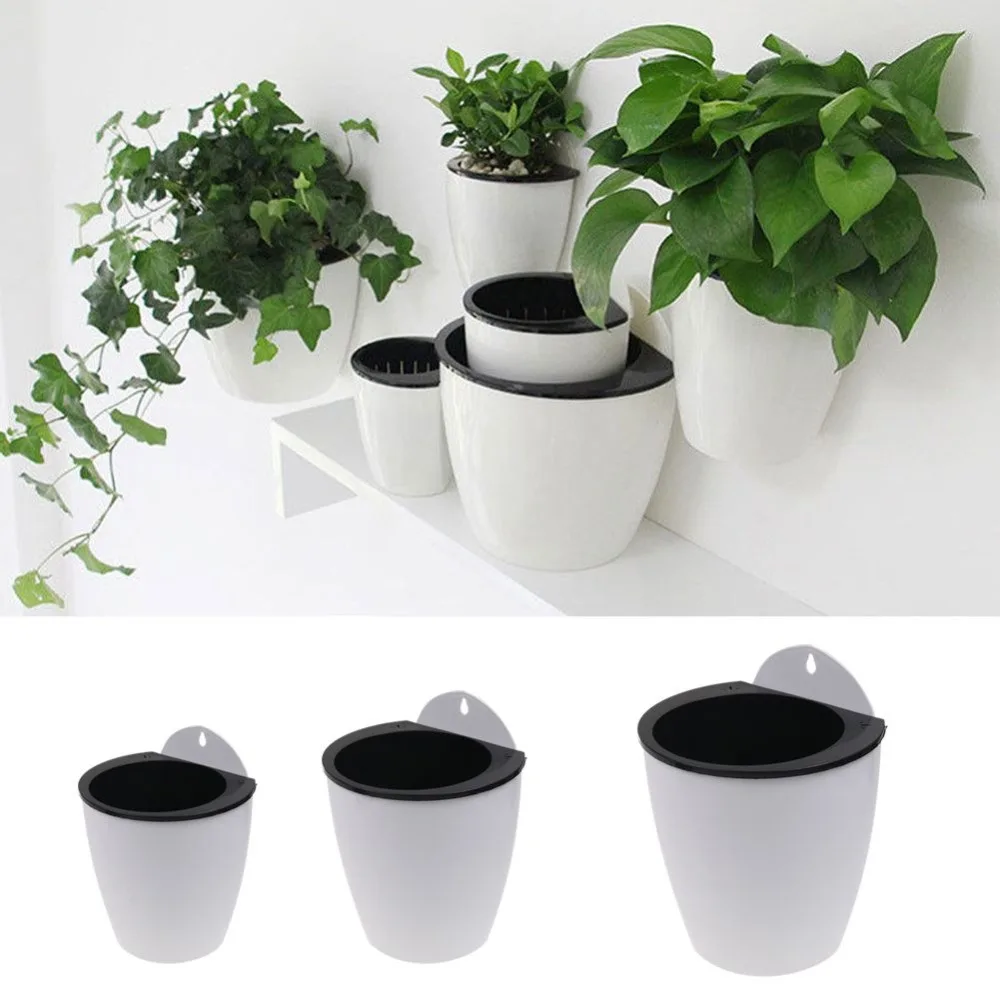 Self watering Plant Eco friendly Flower Pot Wall Hanging Plastic