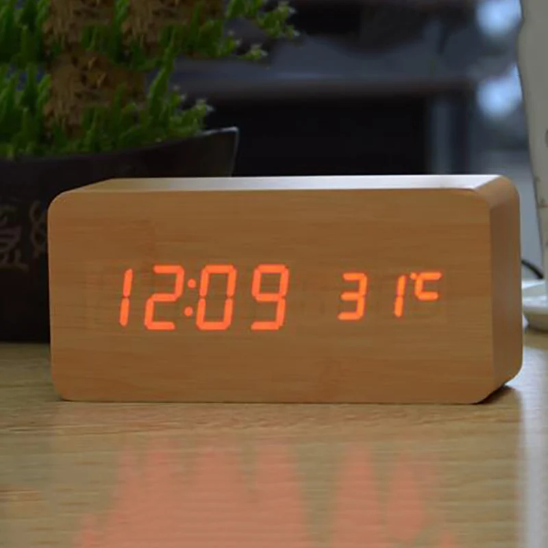 Светодиодный Будильник цифровые часы Reloj Relogio Despertador Wood Saat электронные настольные часы Reveil Wekker часы Masa Saati Madera