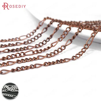 

(26295)5 Meters Chain width:2.5MM Copper 5+1 Figaro Chains Special Link Chains Necklace Chains Diy Jewelry Findings Accessories