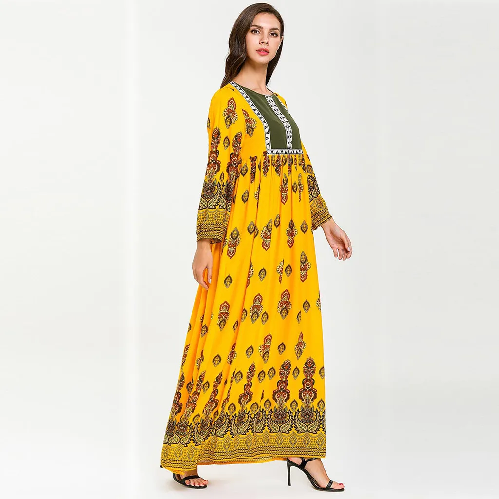 Модный принт в мусульманском стиле abaya парадные платья для женщин женское платье
