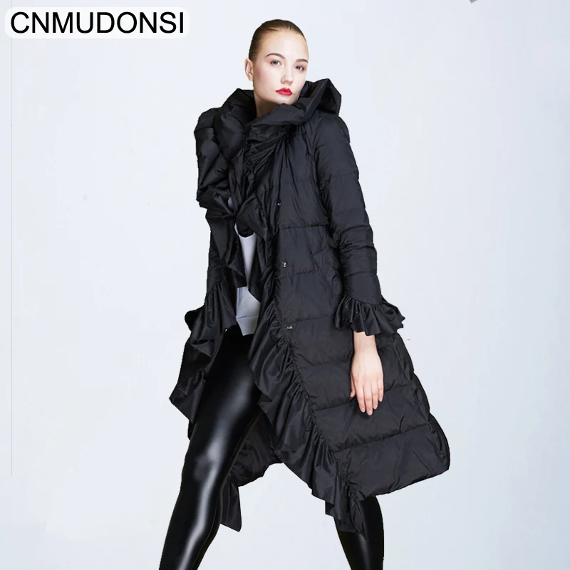 Mode Capuchon Garder Doudounes Col Élégant 2018 Nouvelles vent À Hiver Grand Chaud Volants Qualité Ef18038black De Coupe Fourrure Haute Cnmudonsi Au ef18038pink 64qvwTq
