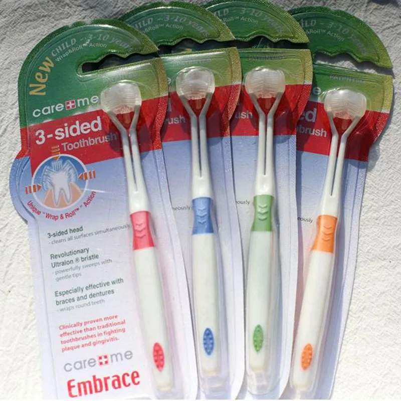 3 Sided Ultrafine Soft Bristle Kids Toothbrush 15.2cm Kids Cleaning Brush Health Baby Teething for 4 Colors 3 Sided Ultrafine Soft Bristle Kids Toothbrush 15.2cm Kids Cleaning Brush Health Baby Teething for 4 Colors