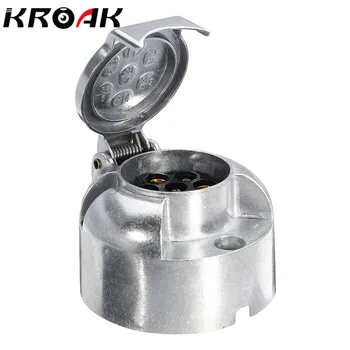 

KROAK Euro 7 Pin 12V Caravan Socket Plug Socket Connector Adapter Trailer Van Towbar Towing