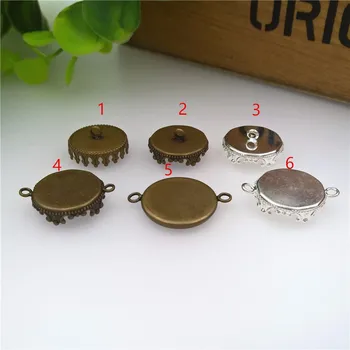 

50pieces 15mm bronze and silver various styles base for glass globe DIY jewelry accessories