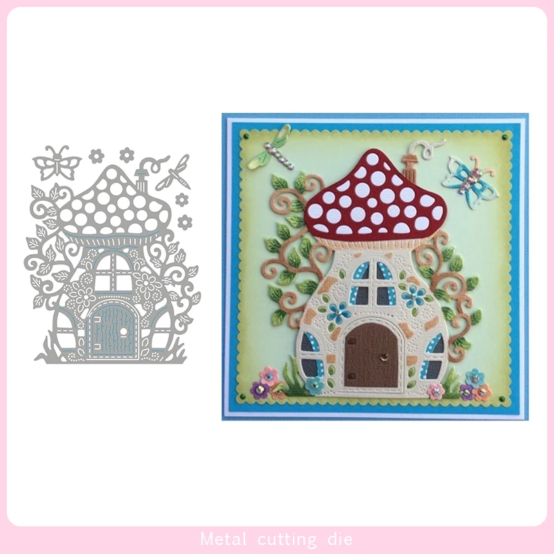 

Metal Cutting Dies Mushroom house Die Scrapbooking Embossing Paper Craft Album Cards Punch Art cutter die 2019