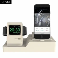 URVOI 3 в 1 держатель для Apple Watch series 5 4 3 2 1 стойка для iPhone Хранитель часов Airpods PC домашняя зарядная док-станция силиконовый ремонт