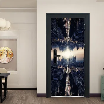 

Self Adhesive Renovation Urban Architecture DIY PVC Stickers On Door Waterproof Entrance Home Decoration Decal Print Art Picture