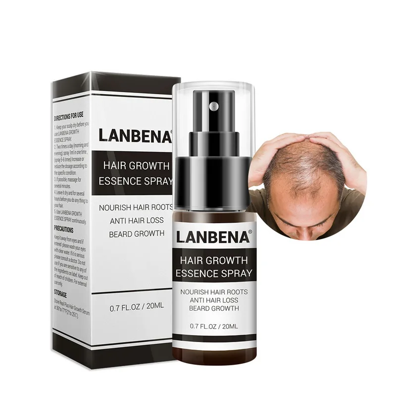 LANBENA, новая эссенция для роста волос, спрей против выпадения волос, предотвращающий облысение, укрепляющий, питающий, переносной Уход за волосами