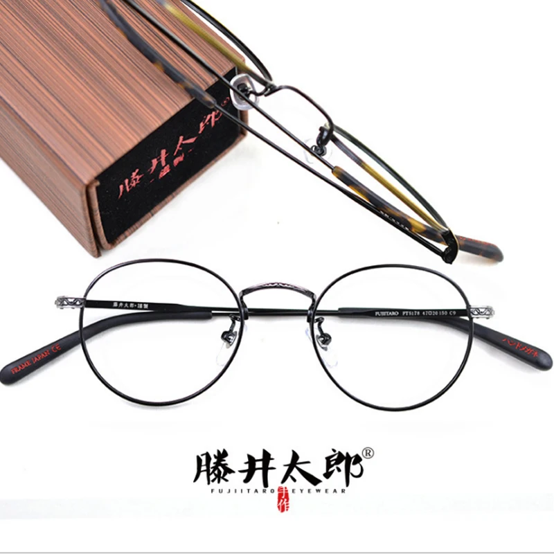 

TARO FUJII Spectacle Frame Eyeglasses Men Women Vintage Round Computer Optical Clear Lens Eye Glasses Frame Male Female FT5178