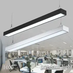 Светодиодный подвесной светильник светодиодный офис люстра черный серебряная цепочка висит подвеска Панель локальных светильников для