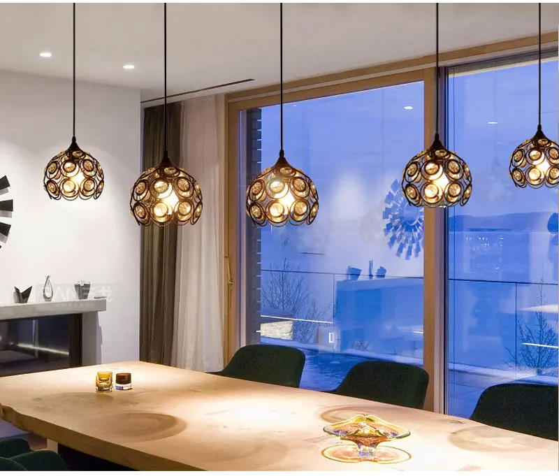 Modern Nordic Crystal Pendant Lights Led Ceiling Light Lamps for Home Bedroom Aisle Light Kitchen Crystal E27x1 led lamp 8