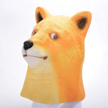 

Dog Head Latex Mask Full Face Adult Mask Breathable Halloween Masquerade Fancy Dress Party Cosplay Costume Lovely Animal Mask