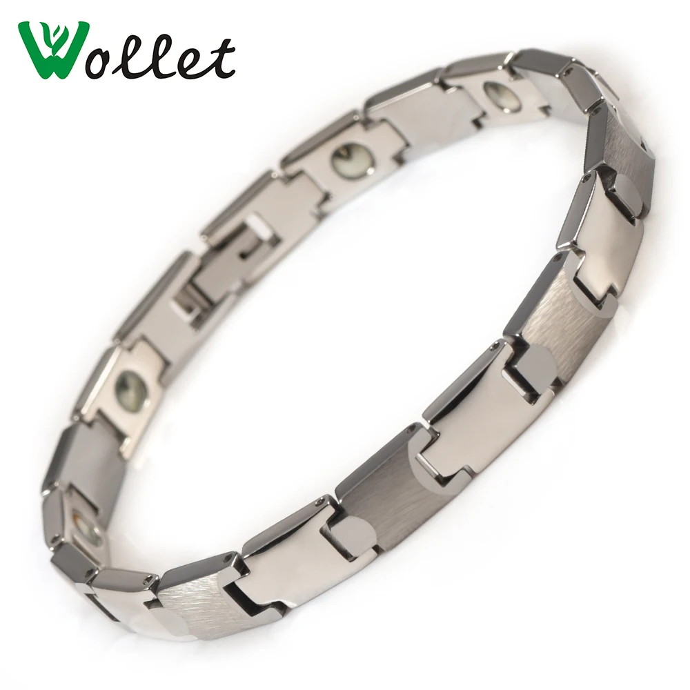 

Wollet Jewerly 99.999% Solid Germanium 316L Stainless Steel Tungsten Bracelet For Women Rose Gold Silver Mentallic Color