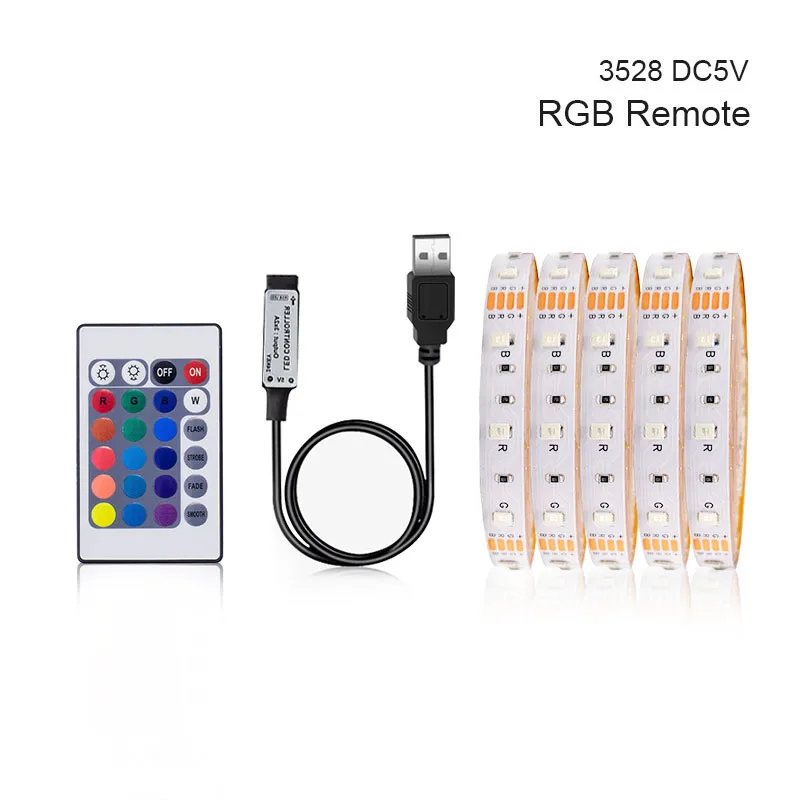 USB Светодиодная лента DC5V 2835 RGB Праздничная декоративная лампа ТВ компьютерная