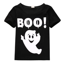 2016 Fashion Cute Halloween Boys Girls Ghost Printed Short Sleeve T-shirt Cotton Tops Kids Baby Clothes