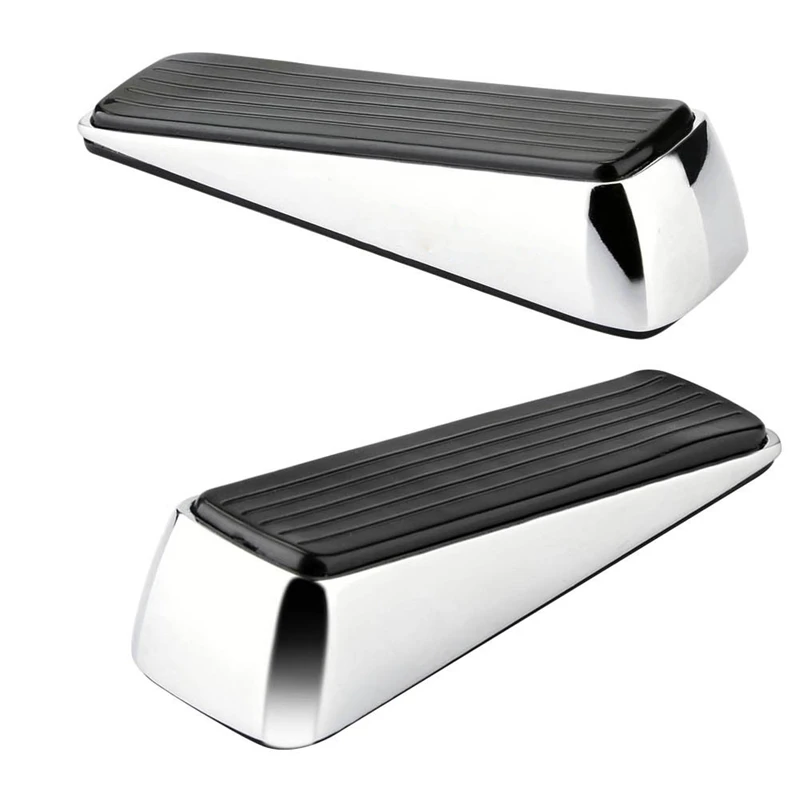 

2x Doorstop / Door Buffers Made of Zinc alloy and Rubber, Non-Slip, Robust Door Wedge, Black