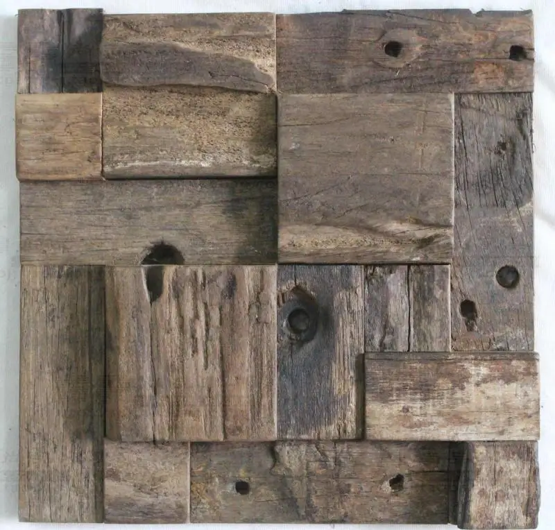 3D wood mosaic tile wood mosaics kitchen backsplash tile ancient wood